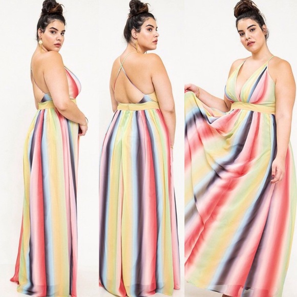 🚨CYBER SALE🚨 Rainbow Vision Rainbow Print Dress - Picture 7 of 7